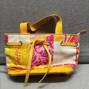 Lilly Pulitzer Pink and Yellow Tote Bag